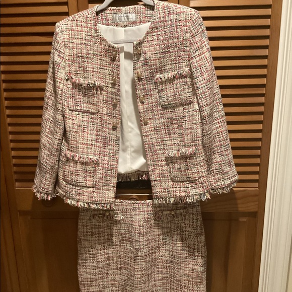 Tahari Jackets & Blazers - WOMENS TAHARI 10 DETAILED 2 PIECE BLAZER JACKET & SKIRT SUIT